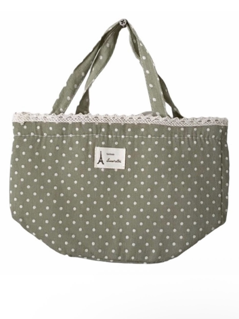 Mini Handmade Collapsible Green Bucket Bag